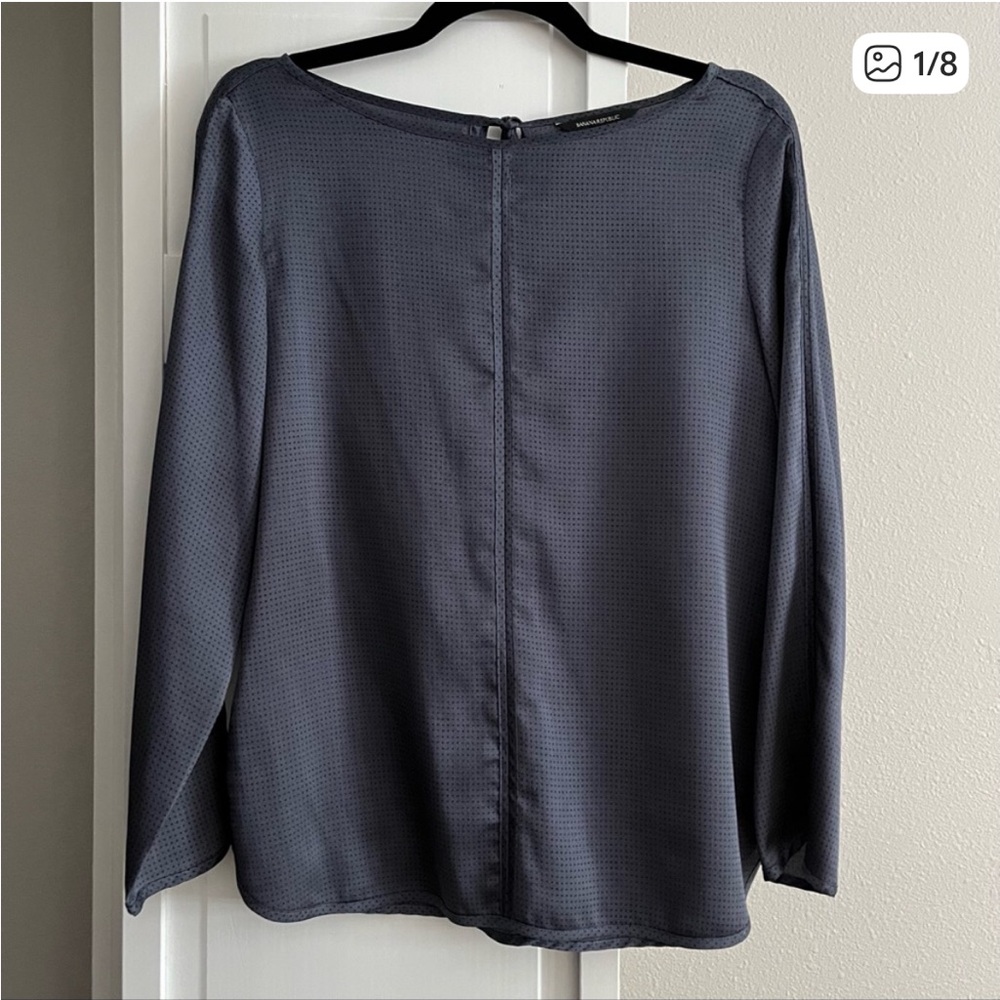 Weekend Max Mara Navy Long-Sleeve Boatneck Top